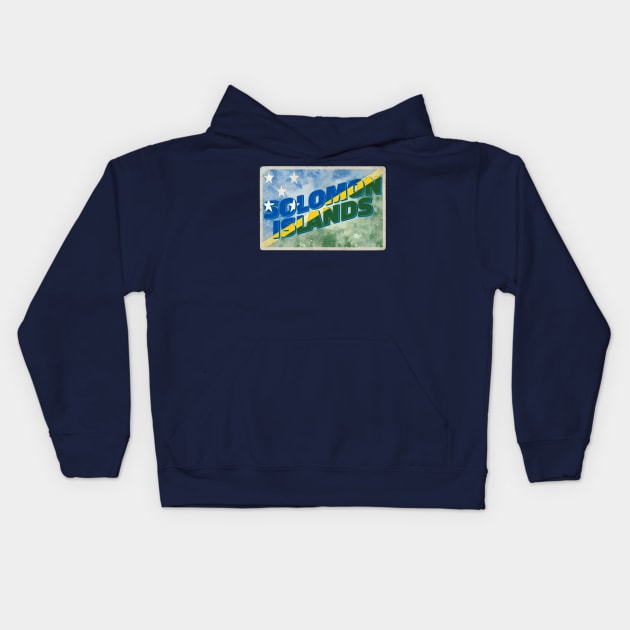 Solomon Islands vintage style retro souvenir Kids Hoodie by DesignerPropo